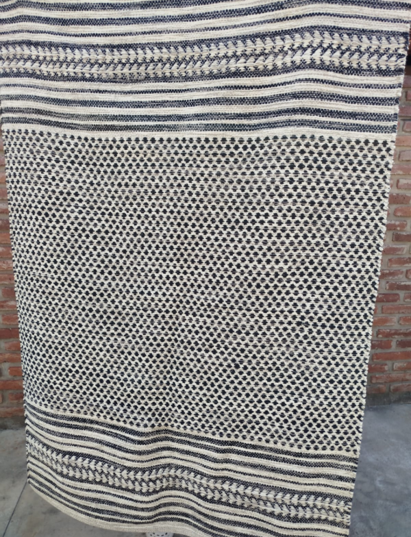 Producto - Alfombra algodón Deco blanca y negra