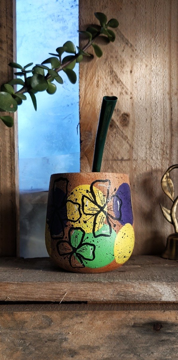 Producto - Mate Artesanal - Flores Libres