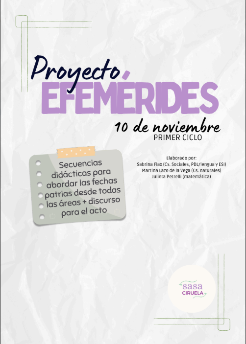Producto - PROYECTO EFEMÉRIDES - 10 DE NOVIEMBRE - PRIMER CICLO