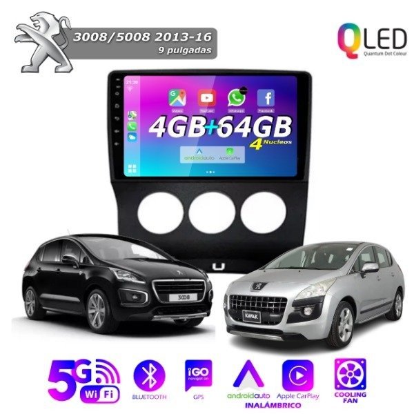Producto - MULTIMEDIA RENAULT 3008/5008 2013/16  - 4G 64M - 9" CON CAR PLAY Y ANDROID AUTO