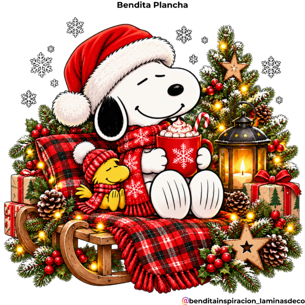 Producto - Bendita Plancha 027 Snoopy navideño