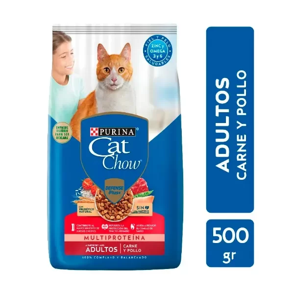 Producto - PURINA CAT CHOW ADULTOS X500G CARNE Y POLLO