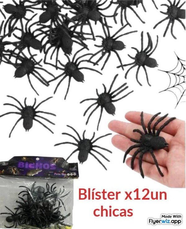 Producto - Arañas chicas negras x 12 un terror bichos