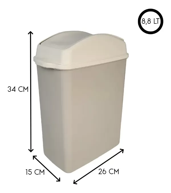 Producto - CESTO TAPA VAIVEN 8.8 LITROS SAN REMO