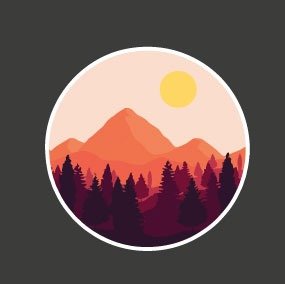 Producto - Paisaje rojo, redondo 14