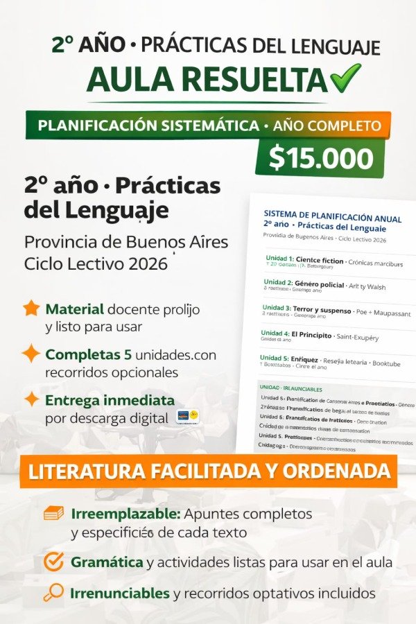 Producto - Planificación anual para segundo año