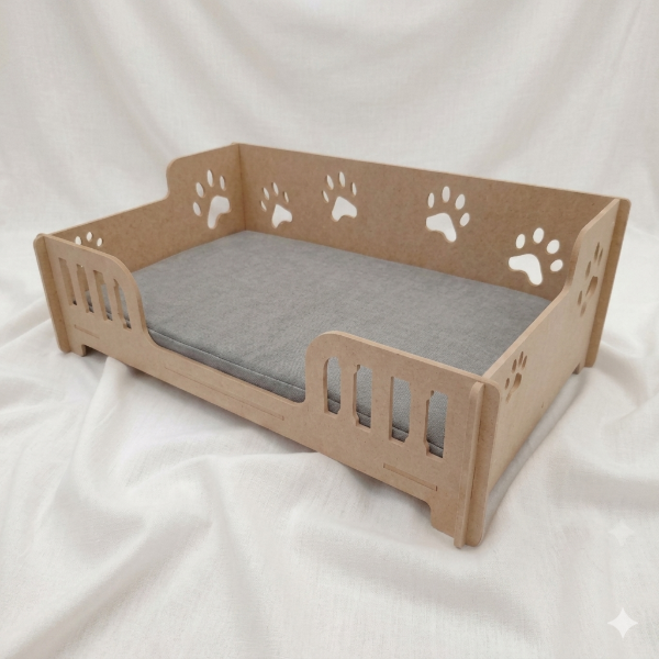 Producto - Camita Rustica Puma para perros y gatos-blant - 0