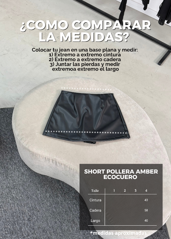 Producto - Short Pollera Amber Ecocuero - 3