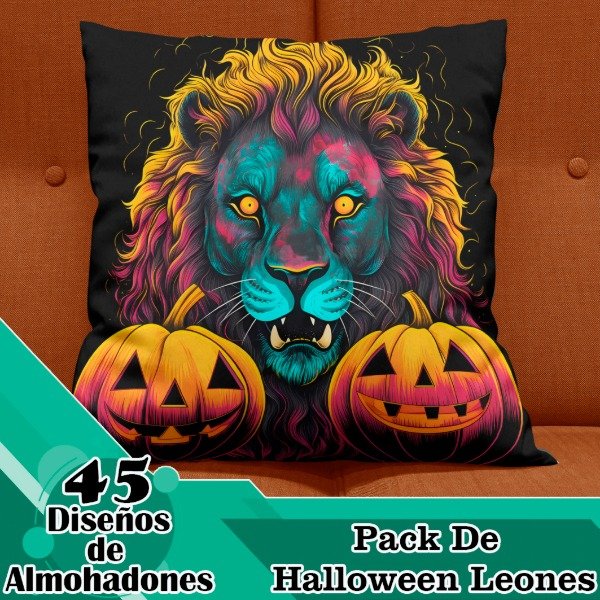Producto - Diseños Digitales / Plantillas Para Almohadones De Halloween Leones