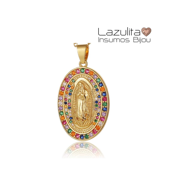 Producto - MEDALLA VIRGEN LUPE ACERO MULTI CIRZONIAS