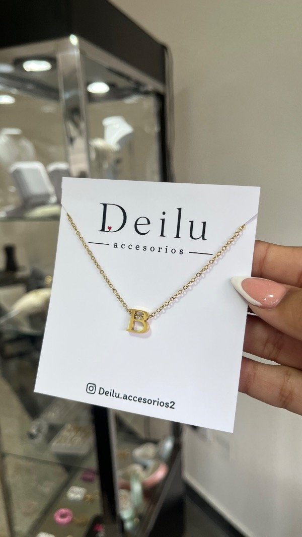 Producto - Collar inicial B dorado - 0