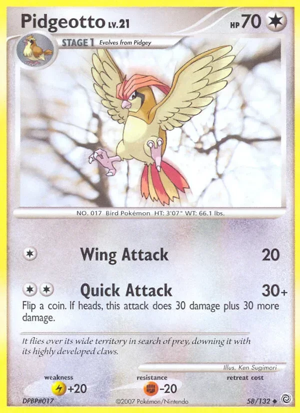 Producto - Pidgeotto 58/132 Diamond and Pearl: Secret Wonders