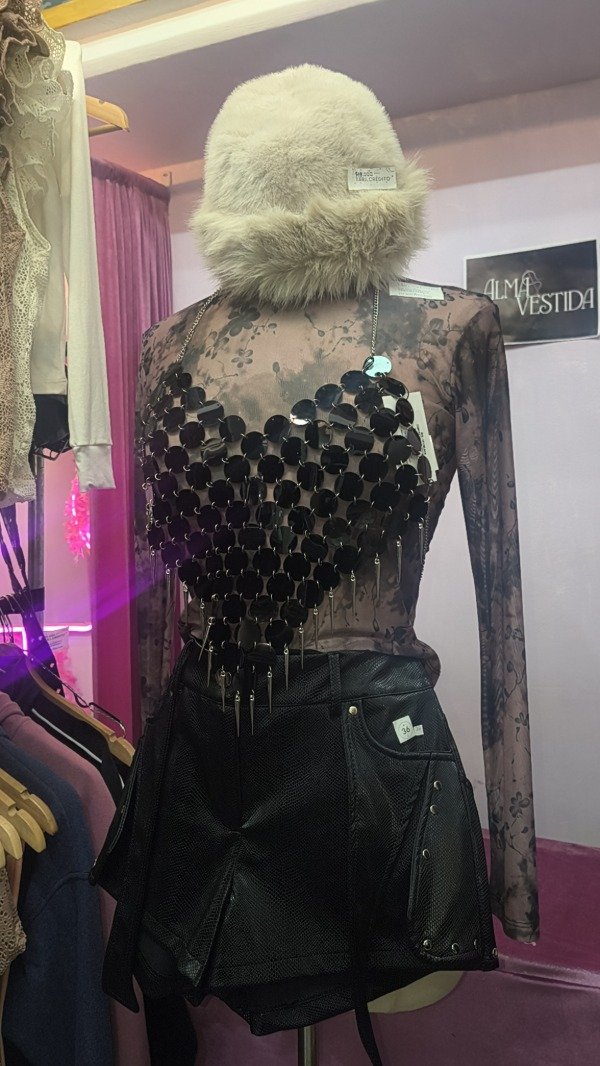 Producto - Collar Pechera de Discos Negros - 4
