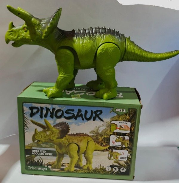 Producto - DINOSAURIO TRICERATOPS CON LUZ Y SONIDO