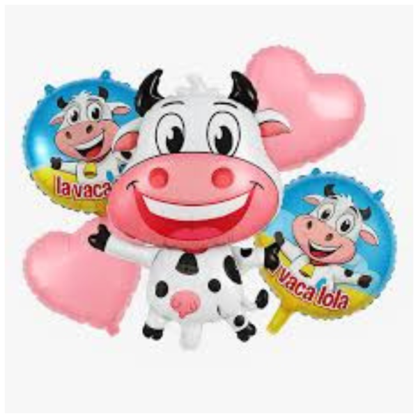 Producto - Kit x5 globos metalizados de personaje VACA