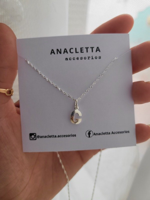 Producto - Gargantilla inicial G Plata 925 - 40 cm