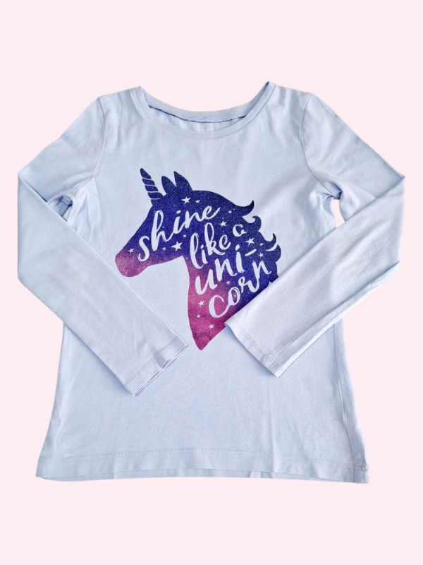 Producto - Remera manga larga celeste con caballito Carters 6 años