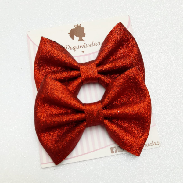 Moños Martina rojo glitter