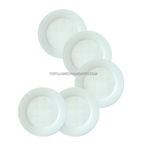 Producto - Plato Plástico Chico Blanco x50 Unidades