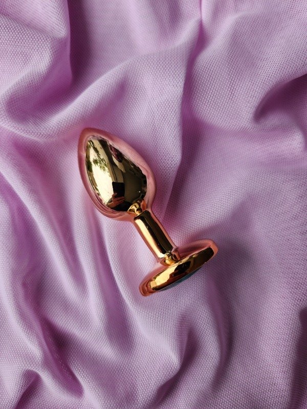 Producto - Plug anal de acero rose gold con joya de corazón