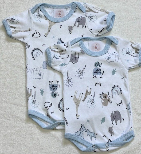 Producto - Body Mangas Cortas Animales Celeste