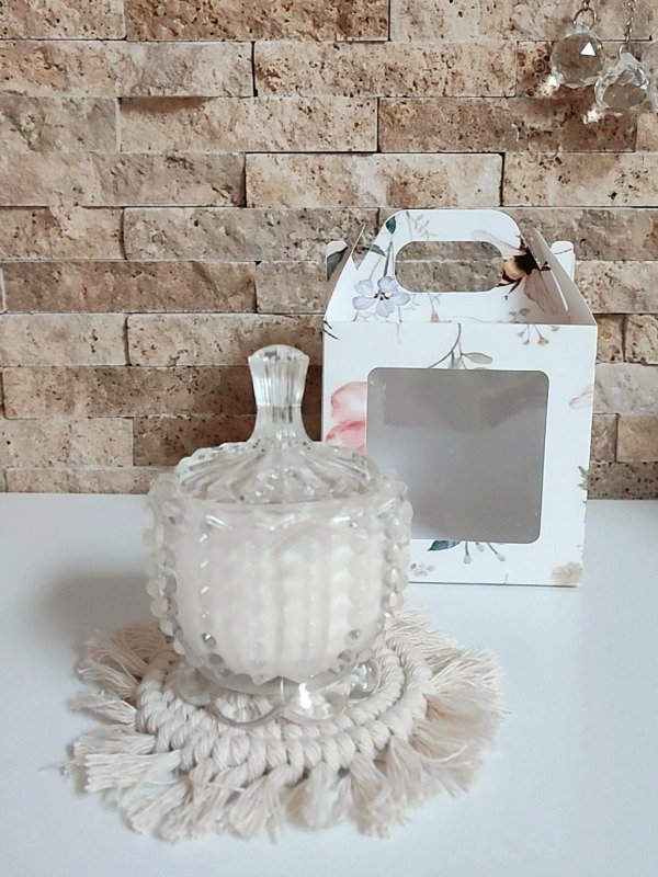 Producto - Box Caramelera grande + posa velas de macrame