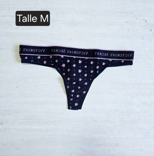 Producto - Panty thong Victoria's secrets talle M flores  negra