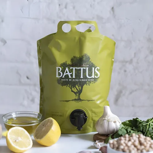 Producto - Aceite de Oliva Virgen Extra Battus. 3 Lts. pouch up x 4 unidades