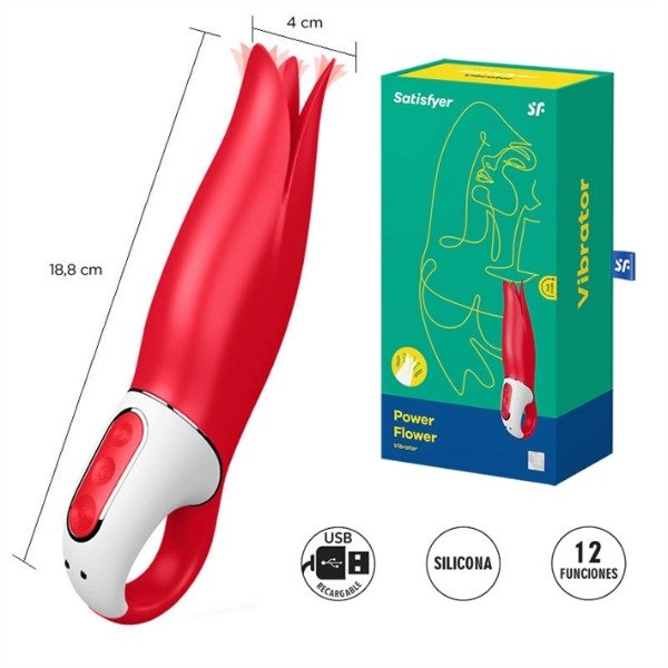 Producto - Estimulador con vibración Satisfyer Power Flower (Recargable) - 5