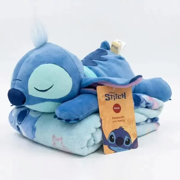 Producto - Manta Infantil Con Almohadón - Stitch Azul