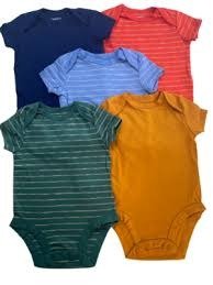 Producto - Pack de 5 bodies Carter's rayados y lisos manga corta