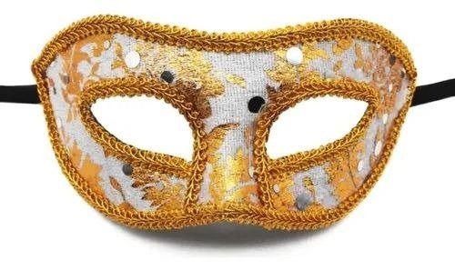 Producto - ANTIFAZ C/RIBETE DORADO BLANCO ST DORADO