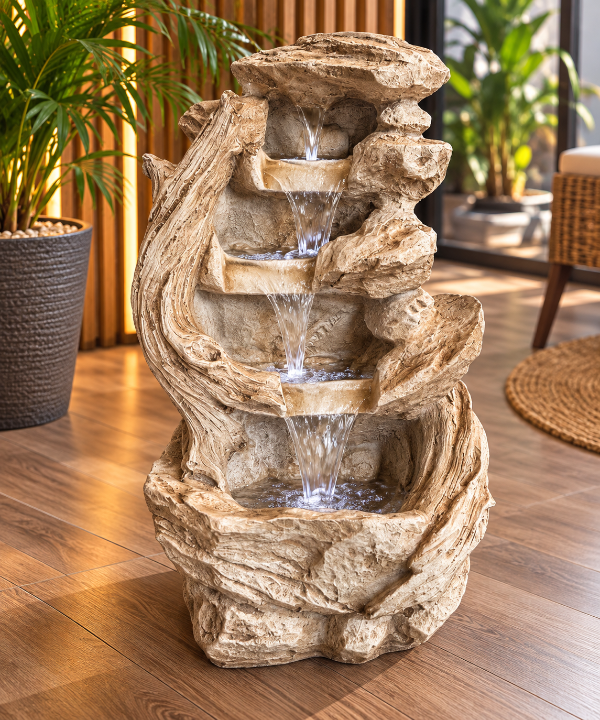Producto - Fuente de agua cascada de piedra 60 cm