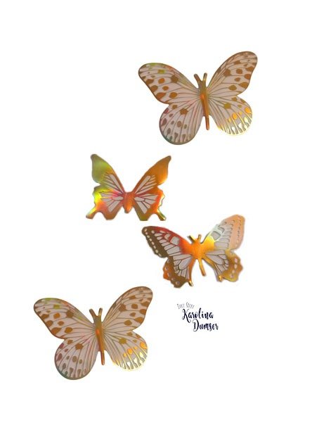 Producto - Mariposas Decorativas Acetato Metalizado. Pack por 12 unid. Dorado/Plateado