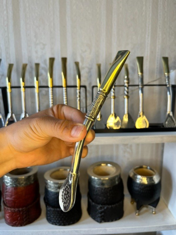 Producto - Bombillon Recto de Alpaca con un Dije