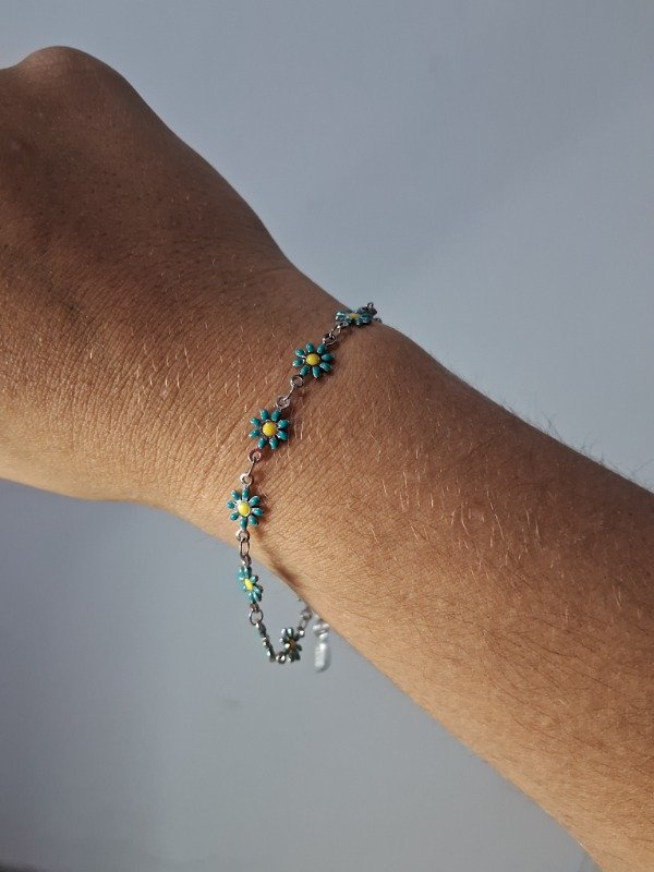 Producto - Pulsera margaritas turqueza