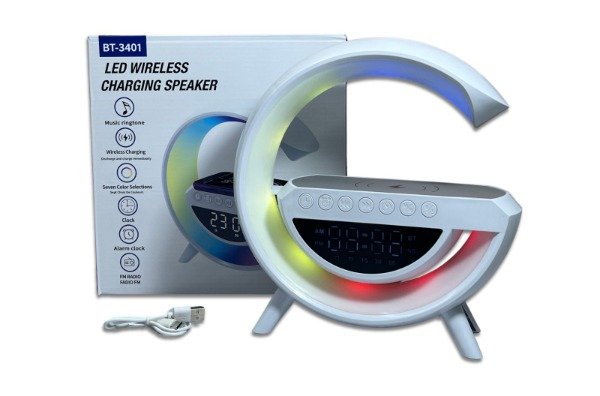 Producto - PARLANTE LUZ LED C/CARGADOR INALÁMBRICO
