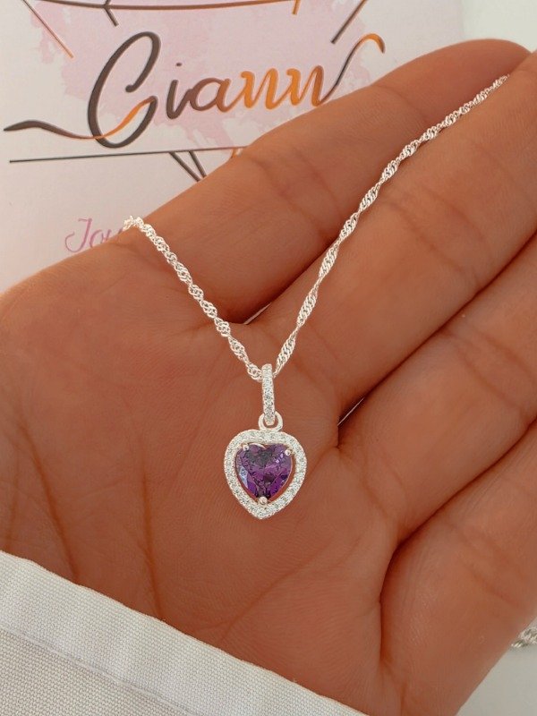 Producto - Collar Corazón Violeta