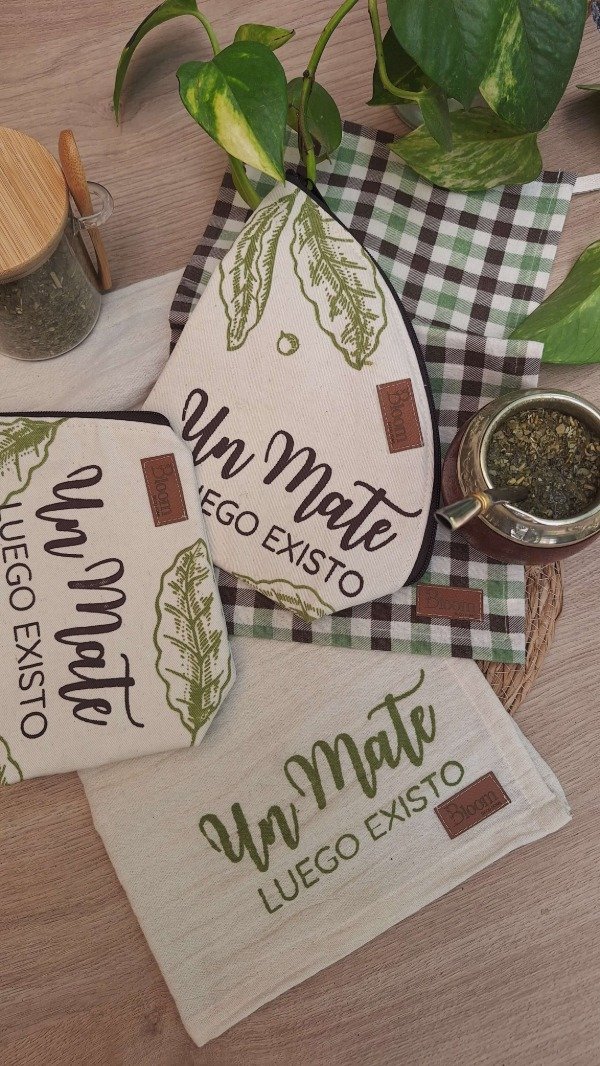 Producto - Set Porta Mate + Yerbera "LUEGO EXISTO" - 4