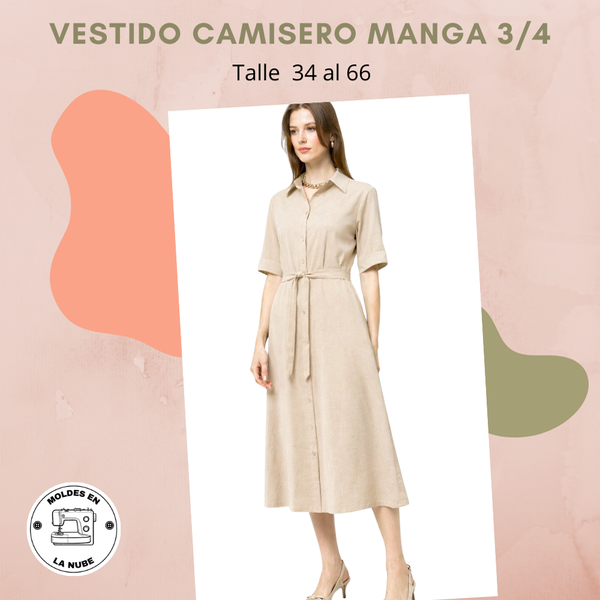 Producto - Vestido Camisero Manga 3/4