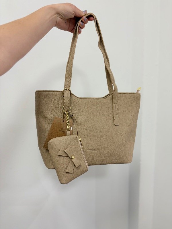 Producto - Cartera cuerina con monedero moño mediano - 0