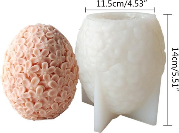 Producto - Molde silicona huevo texturado flores - 2