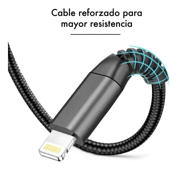 Producto - Cable de Datos y Carga Mallado Lightning 2.4A
