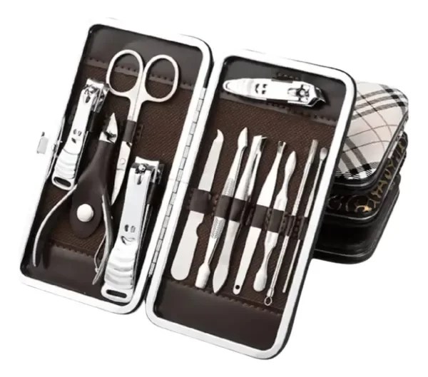 Producto - Kit Manicura Pedicura Estuche Cuero 12 Piezas Pies Y Manos
