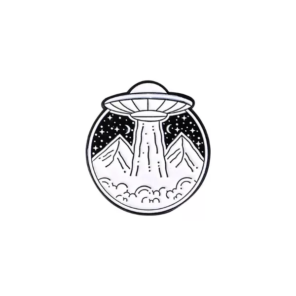 Producto - Pin OVNI blanco y negro