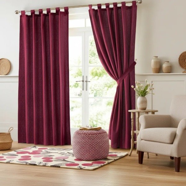 Producto - Juego de Cortinas de Rafia con Presillas y Agarraderas Jean Cartier