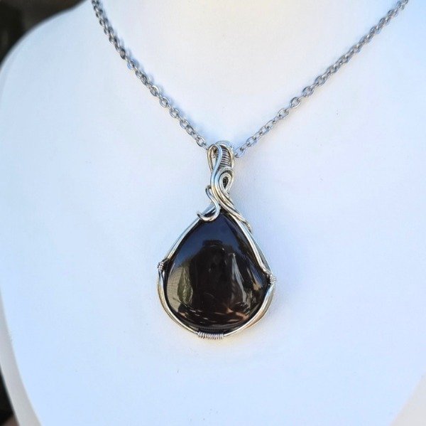 Producto - DIJE DE OBSIDIANA GOTA - 1