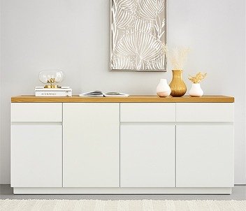 Producto - Bahiut Vajillero "PATRIOTA" 200x85x40 Paraiso Laqueado + Blanco