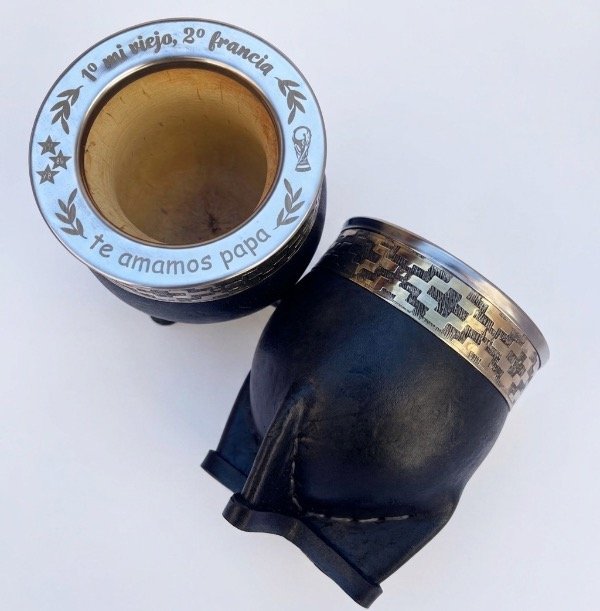 Producto - Mate de calabaza grabado PAPA