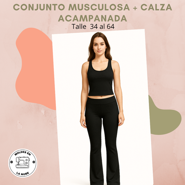 Producto - Conjunto Musculosa + Calza Acampanada